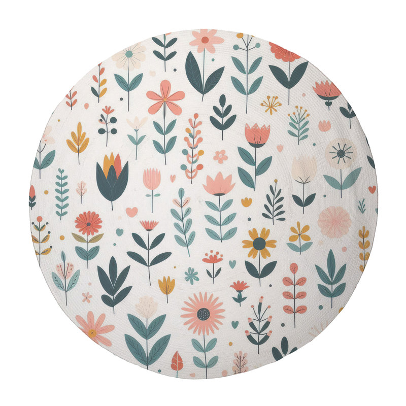 Tapis tressé Nature’s Petals, Rond 5 pi