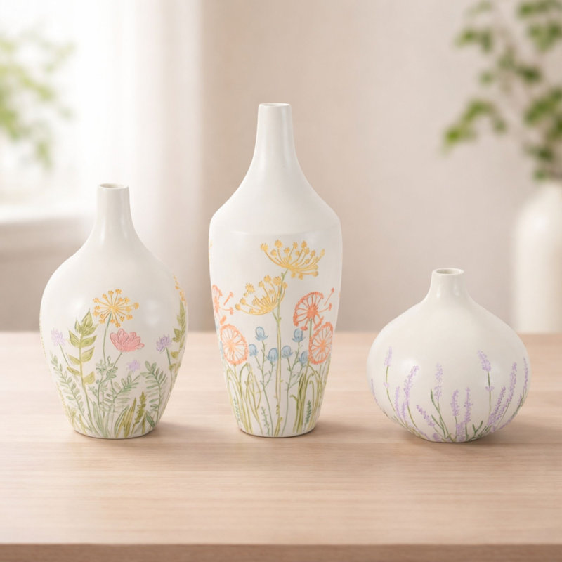 Vase en résine Wildflower Botanical (ensemble de 3)