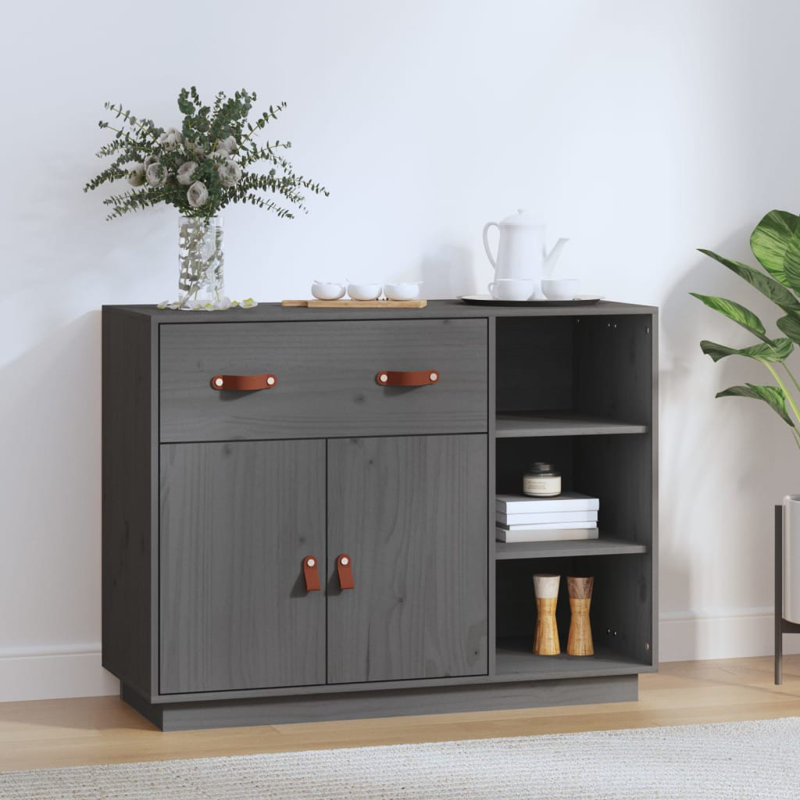 Toth 98.5cm Solid Wood Sideboard, Grey