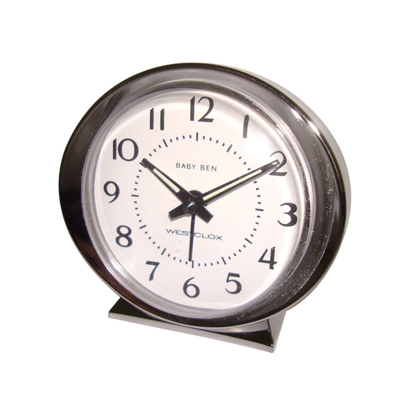 Analogue Metal Quartz Movement / Crystal Tabletop Clock with Alarm