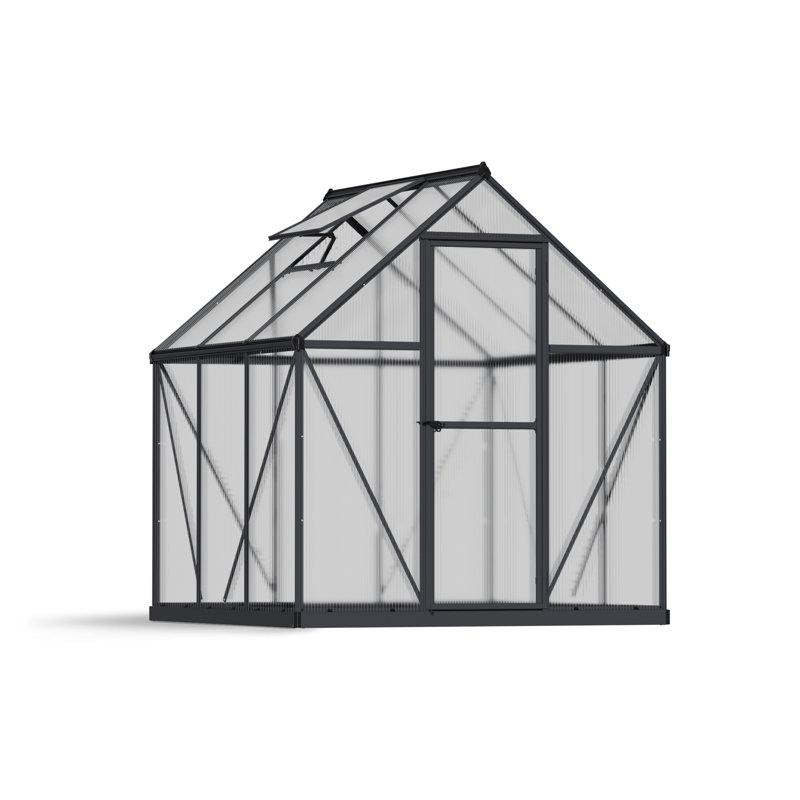 Mythos 6 Ft W x 4 Ft D Greenhouse, 208cm H x 185cm W x 186cm D, Grey