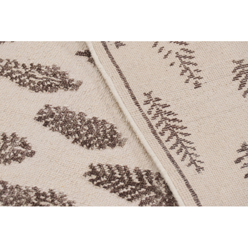 Rug & Kilim’S Modern Block Print Rug In White With Mauve Floral Patterns, Rectangle 8' x 10'