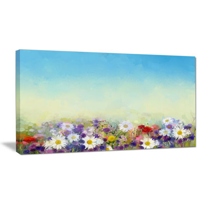 Fleurs douces au printemps, grand imprimé floral sur toile tendue