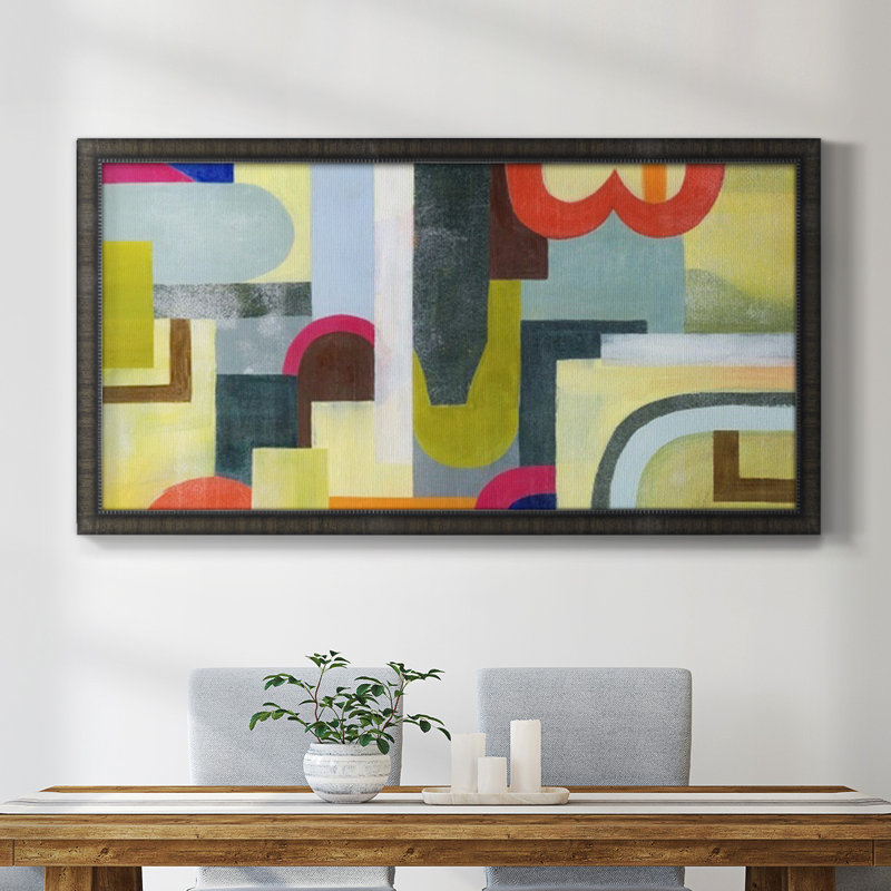 City of Rainbows III, toile encadrée de qualité supérieure - prête à être accrochée, H 29 po x l 53 po x P 1 po