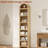 76" Tall Narrow Arched Bookcase, 7-Teir Mid-Century Modern Bookshelf For Living Room, Home Office-92942138