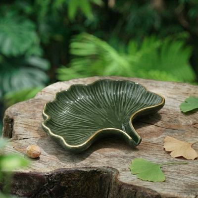 Porte-savon - Feuille d'or en céramique
