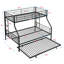 Lit simple superposé au dessus d'un lit double avec lit gigogne en métal, aucun sommier requis, assemblage facile