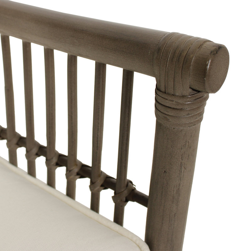 Jamestown Slat Back Rattan Armchair, Gray