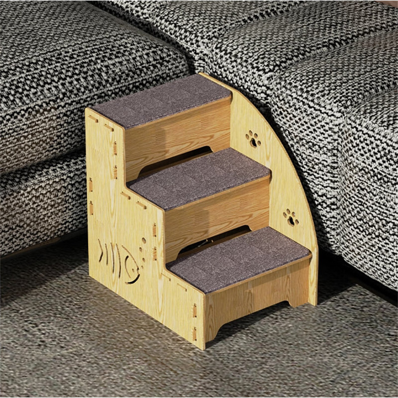 Escalier pour lit en bois