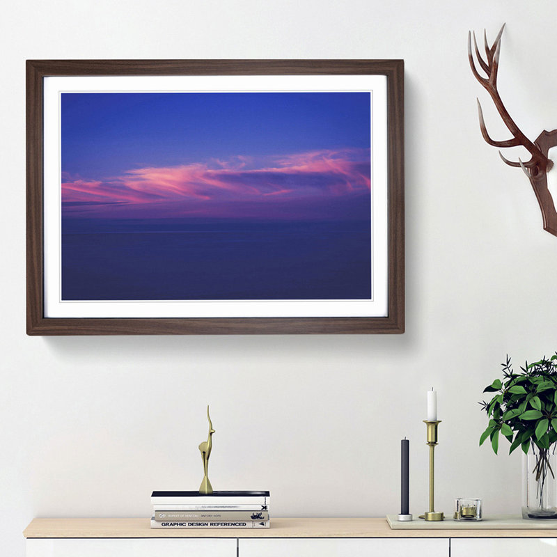 Light Clouds - Picture Frame Photograph Print, 36cm H x 48cm W x 2cm D, Walnut Framed