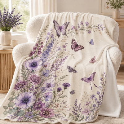 Jeté papillon mauve Wildflower