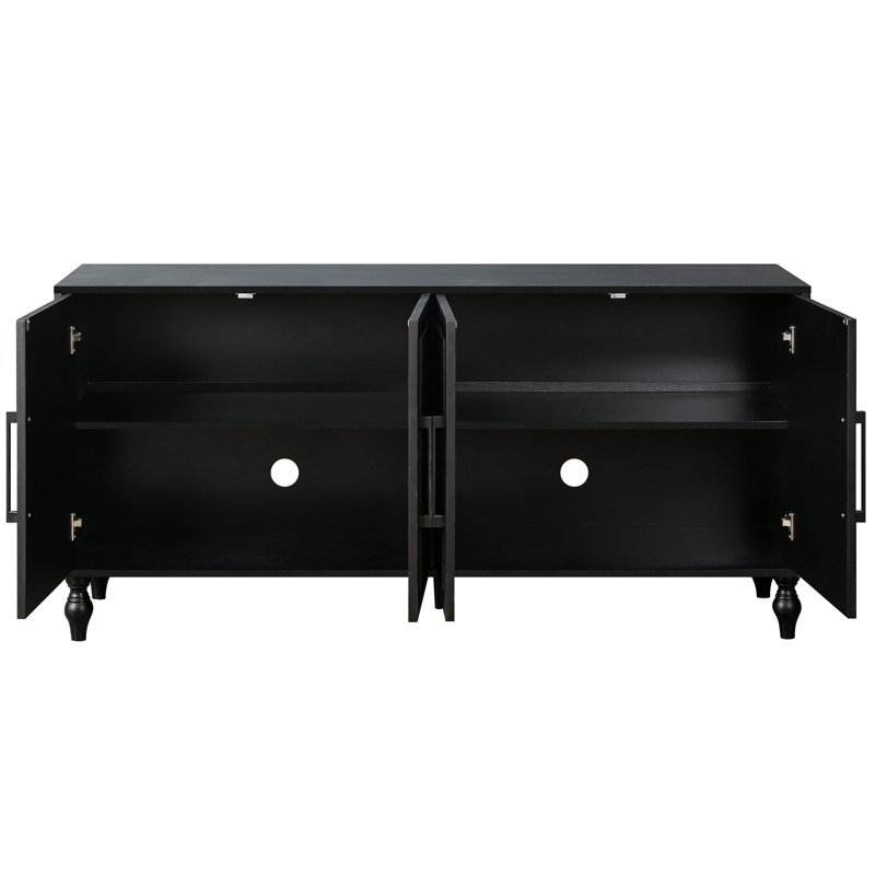 Coffre de rangement à porte noire à motif floral avec poignée en métal robuste pour armoire de maison délicate et
