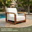 Chaise longue d'extérieur surdimensionnée avec coussin épais toutes saisons, structure en bois massif durable, fauteuil à assise profonde