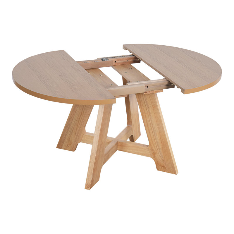 Ensemble de table de salle à manger extensible ronde pour 4 personnes TopMAX, ensemble de table de cuisine avec rallonge amovible de 18 pouces et 4 chaises de salle à manger rembourrées pour petits espaces, 5 pièces