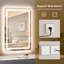 Miroir de salle de bain 35,4 x 23,6 po à DEL avec lumières, miroir de salle de bain anti-buée à 3 couleurs avec éclairage à DEL