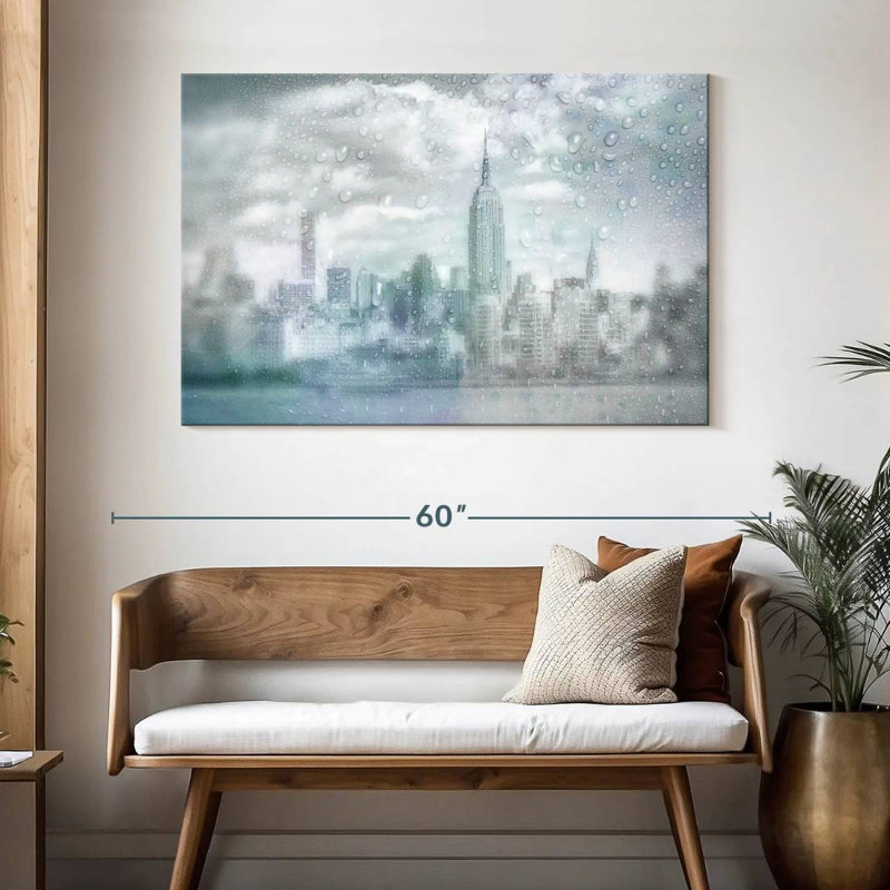 Sirci Midtown Manhattan, jour de pluie, H 32 po x l 48 po