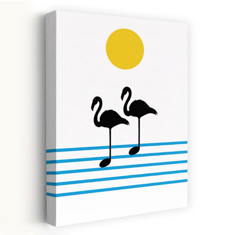 Art contemporain contemporain flamant moderne, H 36 po x l 24 po