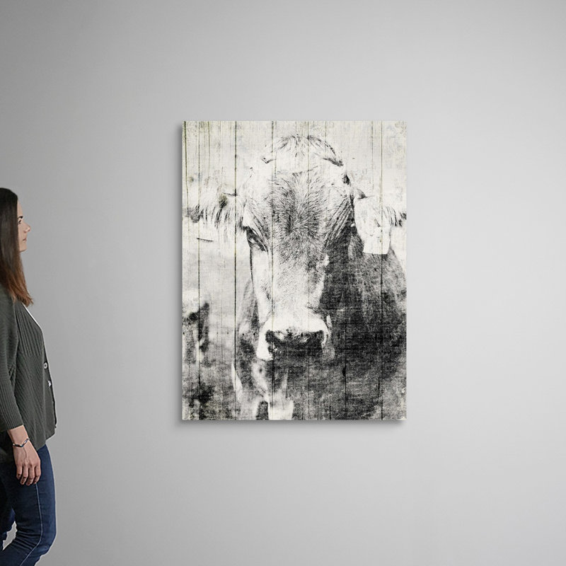 «Vintage Cow» par Jace Gray, reproduction sur toile, Toile tendue, H 48 po x l 36 po x P 1,25 po