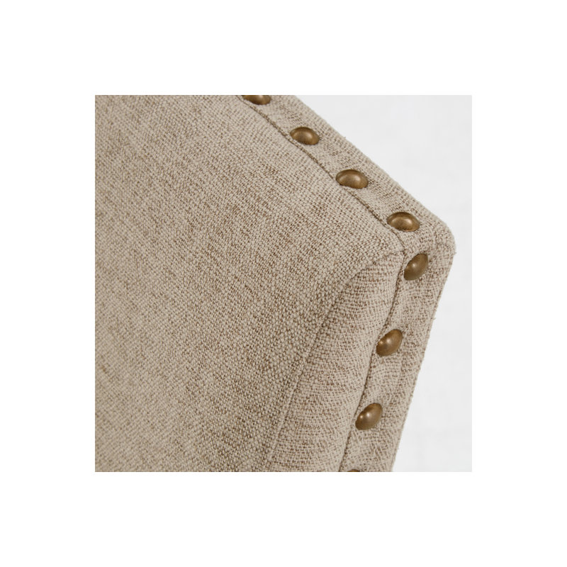 Ensemble de salle à manger rectangulaire rembourré en tissu beige Kiyra