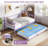 Twin Metal Daybed with Trundle, LED Lights & Charging Station, Purple-1216847165