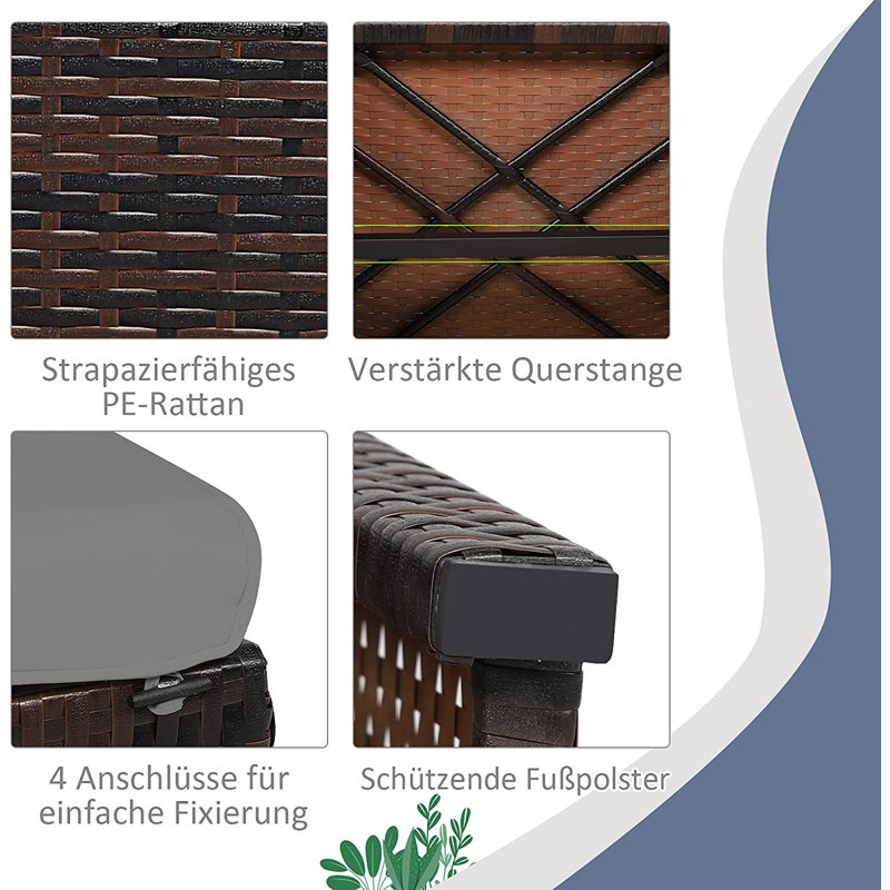 Paine Wicker Outdoor Ottoman, Grey