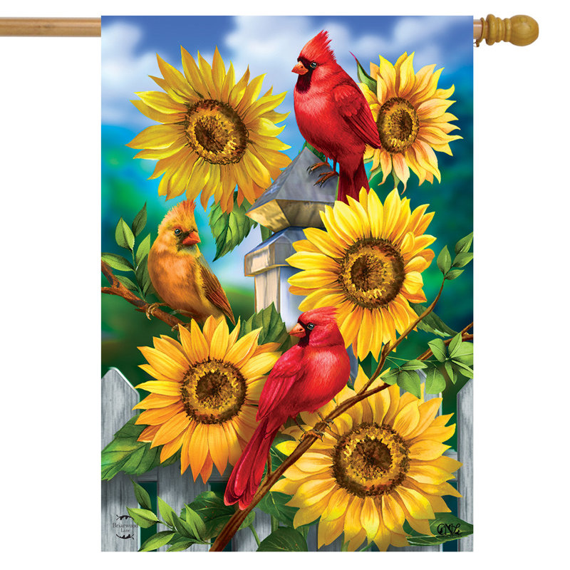 Drapeau des Cardinals et des tournesols, Été jaune/rouge