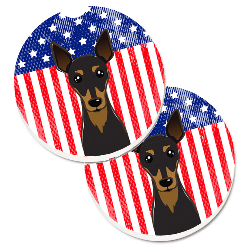 Sous-verre american flag, Pinscher nain