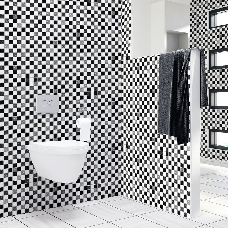 25.4cm W x 25.4cm L PVC Peel and Stick Mosaic Tile