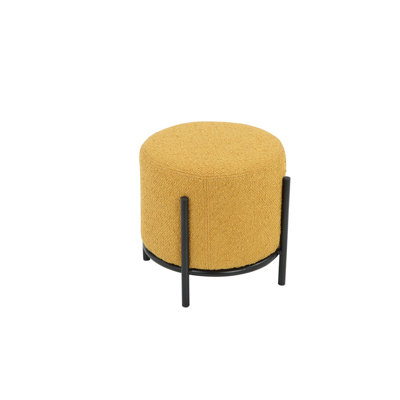 Tabouret rond Formentera jaune bouclé