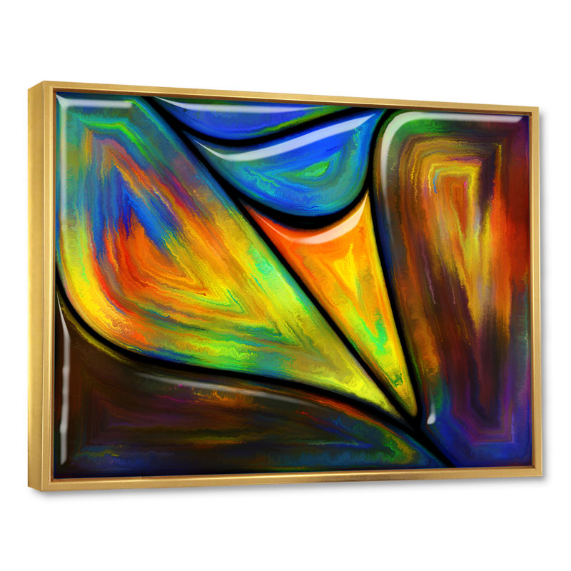 Advance of Glass - cadre photo, impression sur toile, H 24 po x l 36 po x P 1 po, Cadre flottant doré