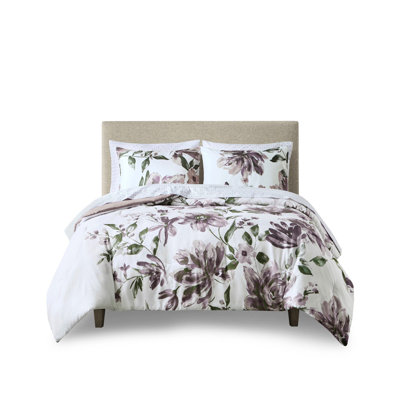 Soft Brushed Microfiber Comforter With Taupe Floral Mauve And Designs