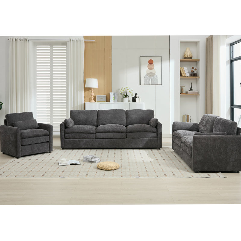 Comfortable and Stylish Oversized Plush Sofa Set for Living Room, Offering Durability and Ergonomic Support