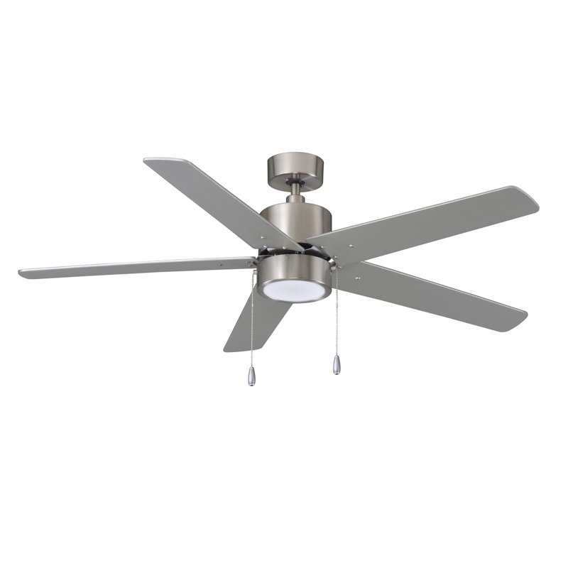 Jolley 52" 5-Blade Indoor Ceiling Fan, Brushed Nickel, Brushed Nickel
