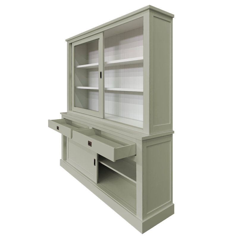 Antione Display Cabinet, Pebble Grey/Antique Bronze