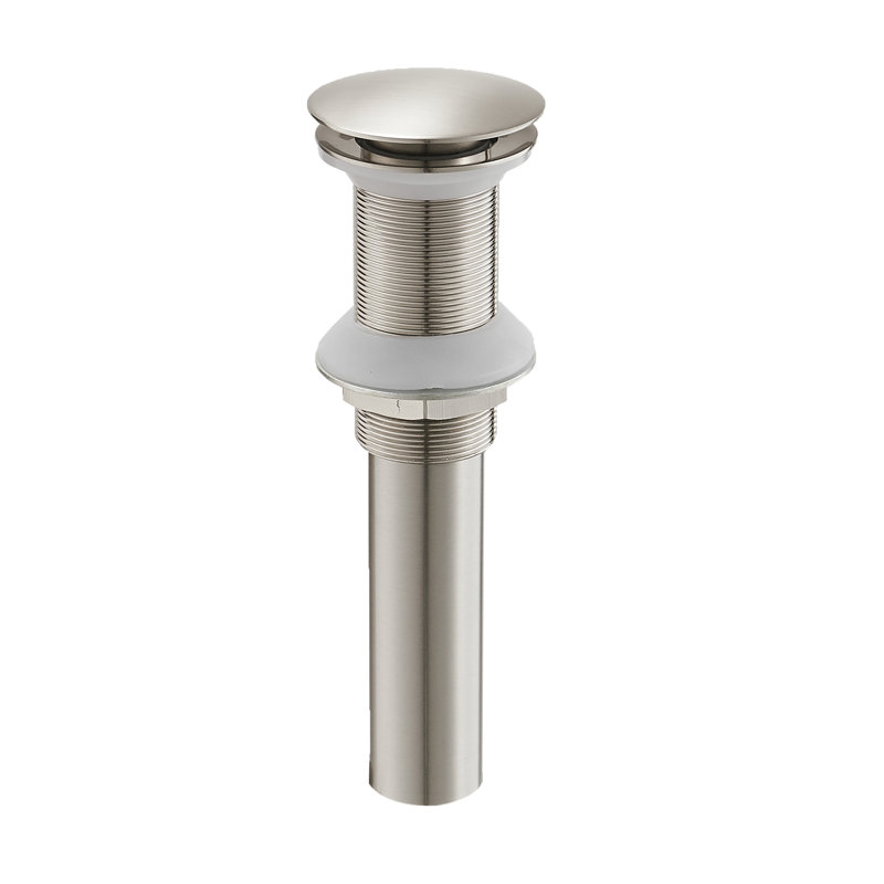 Bonde escamotable de lavabo de salle de bain, Nickel brossé, Non