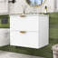 Meuble-lavabo mural 24 po avec poignées dorées et 2 tiroirs-792709402
