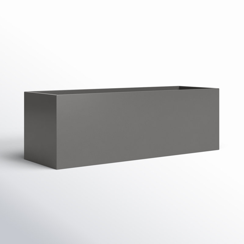 Cogburn Belmont Rectangle Planter Box, Gray, 12" H x 36" W x 12" D