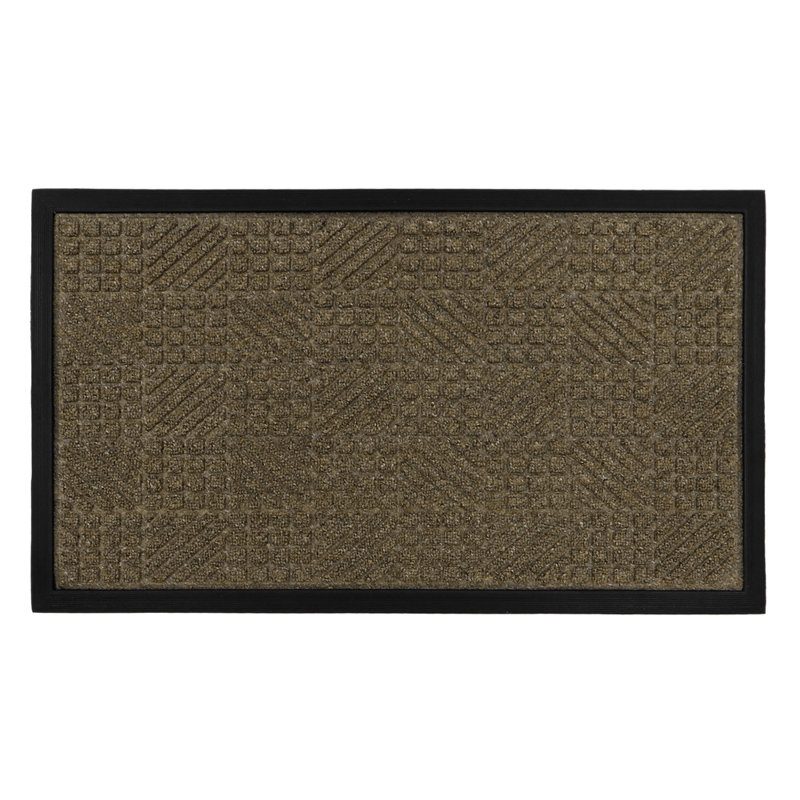 Non-Slip Geometric Indoor Doormat, Brown