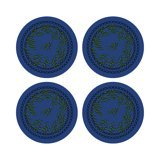 Christmas Berries Vegan Leather Round Pebble Placemat