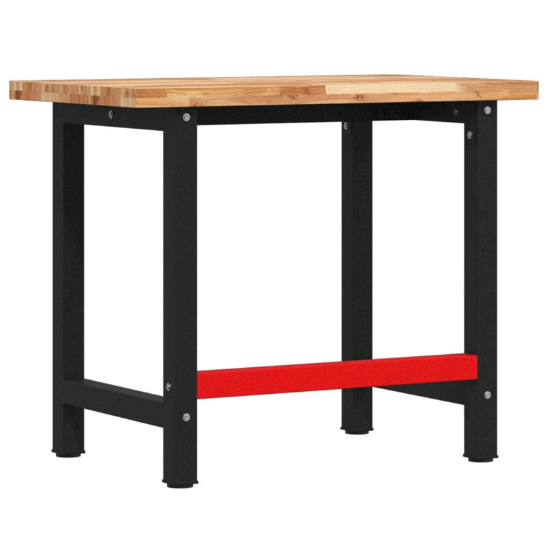 Solid Wood Top Workbench, 83 cm H x 100 cm W x 60 cm D, Natural Wood