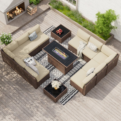 Treyshun 10-Person Wicker Outdoor Seating Group