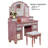 Transitional Style 1Pc Vanity W/ Stool Set Knob Handles Storage Drawers 3-Sidded Mirror Bedroom Furniture-1365657507
