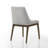 7-Piece Dining Table Set, Seats 6, 82.7" Superellipse Oak Table with Wood Panel Legs & 6 Curved-Back Grey Chairs
