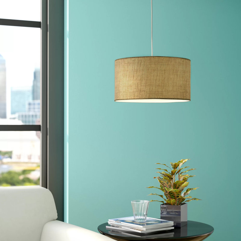 1 - Light Single Pendant, Burlap