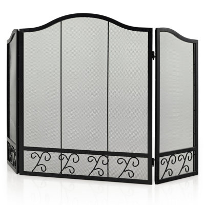 Derrion 3 Panel Iron Fireplace Screen