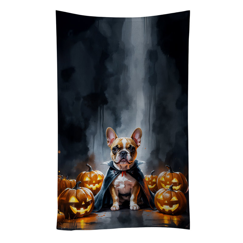 French Bulldog Puppy Halloween Kitchen Towel, French Bulldog 1