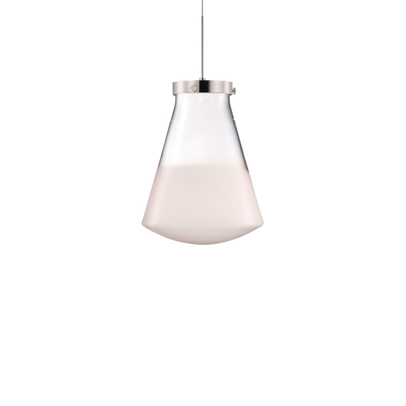Flask 1 - Light LED Pendant, Clear/Opaline, 121.5" H x 9" W x 9" D