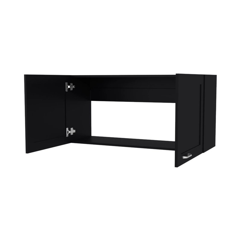 Armoire murale noire avec 2 portes, Noir