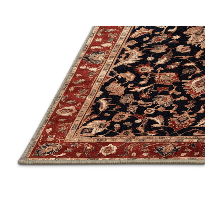 Machine Washable Persian Brown Area Rug, Rectangle 5' x 7'