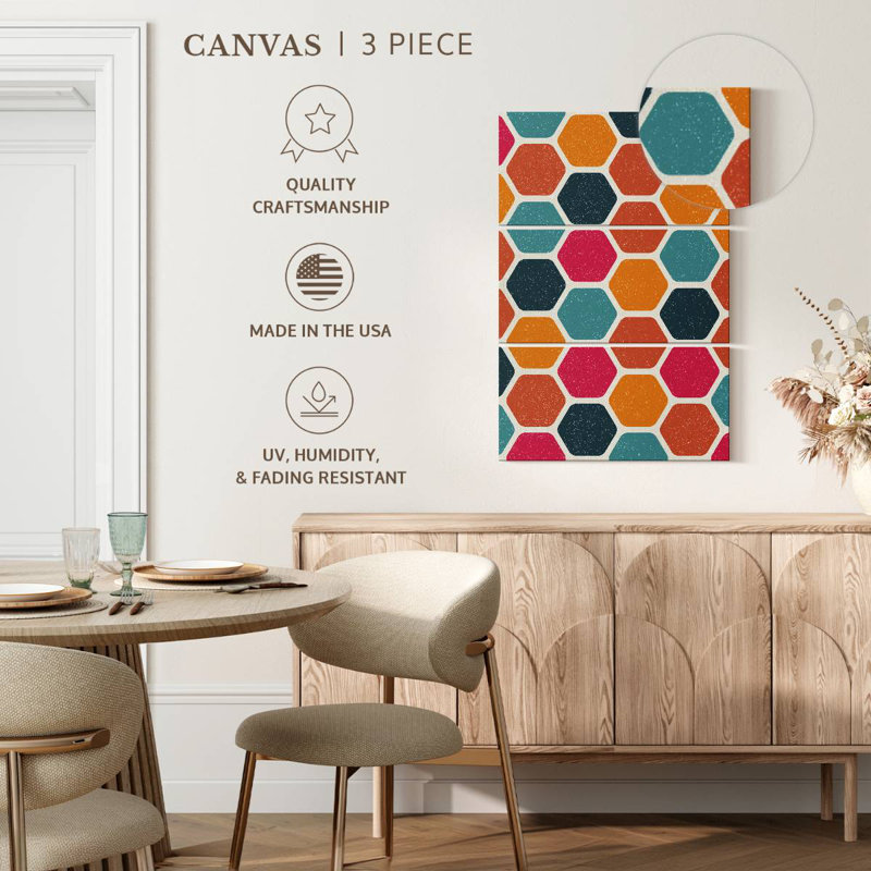 Avery Mid-Century Hexagon Pattern, 50" H x 32" W